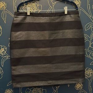 Tommy Hilfiger Navy Blue Metallic Striped Pencil Skirt Sz 12 PREPPY sparkle!